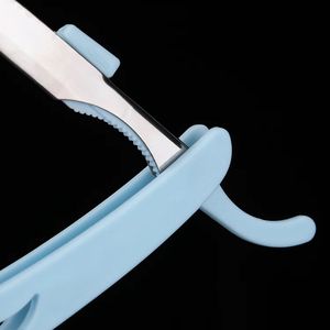 Straight <b>Razor</b> With Stainless Steel <b>Blade</b> And Plastic Handle For Barber Shop Use <b>Single</b> <b>Blade</b> Manual Shaving Tool - Product Image 2