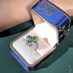 แหวนค็อกเทลรูปดอกไม้สำหรับผู้หญิง AARVA JEWELS เงินแท้ 925 ชุบทองและโรเดียม ประดับเพชรโมอิสซาไนต์แบบฝังเต็มวง สไตล์ฮิปฮอป แหวนหรูสำหรับงานปาร์ตี้ - Product Image 5