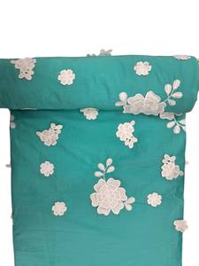 ผ้าฝ้ายแท้หวีเส้นด้ายพิมพ์ลาย 3 มิติ สีเขียวทะเล พรีเมียม ระบายอากาศได้ดี น้ำหนักเบา เหมาะสำหรับตัดเย็บเสื้อผ้าและงาน DIY - Product Image 3