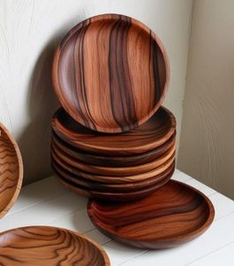 Plateau rond en bois naturel fait main sur mesure, moderne, pour servir sur la table, pour la maison, l'hôtel, le restaurant - Product Image 2