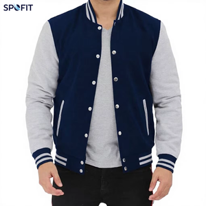 Chaqueta de lana para hombre, estilo Letterman, de invierno, delgada, de alta calidad, de secado rápido, transpirable, antibacteriana, con logo personalizado, teñida lisa, estilo urbano. - Product Image 1