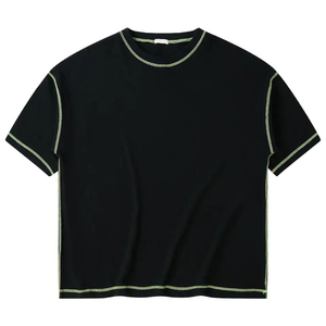 Camiseta Oversize de Manga Corta Unisex de Alta Calidad, 300 Gramos, 100% Algodón Ecológico, Estampado en Serigrafía, Color Negro Liso - Product Image 1