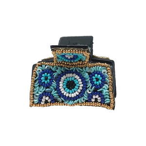 Barrettes à cheveux artisanales en perles de verre de taille moyenne pour filles, dernières créations, pinces à cheveux en perles de rocaille fabriquées en Inde - Product Image 3