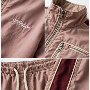 Amkoor Tracksuit Set Solid Full Sleeve <b>Half</b>-<b>zip</b> <b>Jacket</b> Joggers Breathable Lightweight Polyester Sporty Side Pockets Autumn - Product Image 6