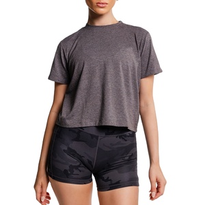 Camiseta Corta de Algodón 100% para Mujer, Top Corto Liso de Verano para Mujer, Camiseta Sólida para Dama con Manga Cosida - Product Image 1