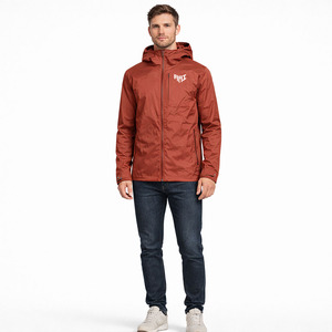 Veste à capuche rouge personnalisée pour hommes, imperméable, légère, coupe-vent, streetwear, fournisseur en gros, vestes pour hommes - Product Image 2