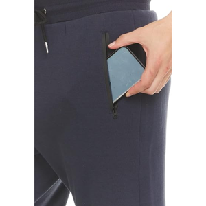 Pantalon de jogging gris pour homme, coupe slim, en tissu écologique, avec cordon de serrage à la taille et poignets élastiques - Product Image 3