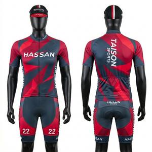 Uniforme de Ciclismo Premium para Mujer, Tela Elástica de Poliéster y Spandex que Absorbe la Humedad, Diseño con Paneles Azules, Rojos y Blancos, Logotipo Personalizado - Product Image 4