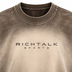 T-shirt en coton oversize pour homme, style streetwear, col rond, manches courtes, jersey respirant, logo sur le devant, design personnalisable - Product Image 4