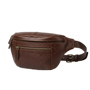 Riñonera de Cuero Vintage Unisex con Cierre de Cremallera, Logotipo Personalizado, para Uso Diario al Aire Libre, Bolso Bandolera - Product Image 4
