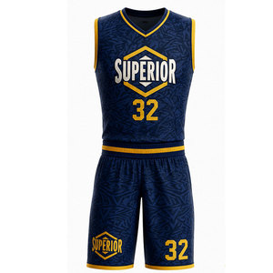 Ensemble de vêtements de sport de basketball personnalisés conçu pour l'entraînement et la compétition avec des matériaux à séchage rapide et un numéro d'équipe personnalisé - Product Image 1