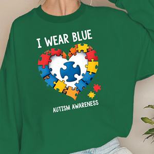 I WEAR BLUE AUTISMO CONCIENCIACIÓN mujer sudaderas - Product Image 4