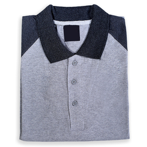 Polo en tricot à manches courtes pour homme, gris et gris foncé, à blocs de couleur, décontracté, coupe classique - Product Image 4