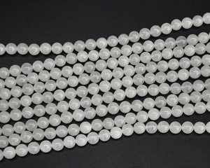 Cuentas de jade blanco al por mayor, cuentas sueltas de piedras preciosas redondas naturales para la fabricación de joyas y manualidades DIY - Product Image 4