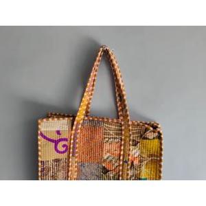 Sac fourre-tout bohème à rayures florales, sac à dos antivol en coton, sac de camping unisexe pour usage quotidien, sac à ouverture supérieure avec poignée souple, cadeau pour elle - Product Image 2