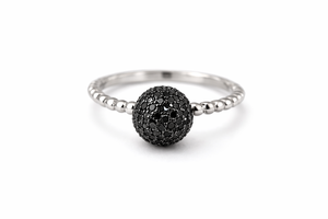 Handmade <b>Dainty</b> Bubble Band <b>Ring</b> Elegant Minimalist Jewelry Gift 925 Sterling Silver CZ Dome - Product Image 4