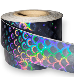 Customizable Rainbow Peacock Feather Pattern Holographic Reflective Tape for Decoration Craft Supplies & Gift Wrapping Wholesale - Product Image 3