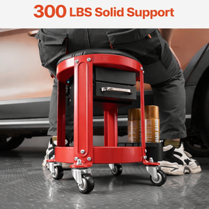 300lb Loading Rolling Creeper Seat with Drawers Garage <b>Stool</b> with Wheels Tool Storage Workshop Mechanic Seat GAPGAR028 - Product Image 4