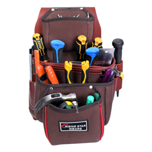 Heavy Duty <b>Leather</b> & Nylon <b>Tool</b> Pouch Belt Set for Carpenter Electrician Plumbing Waist OEM Multi Pockets Storage <b>Tool</b> Bags Set - Product Image 5