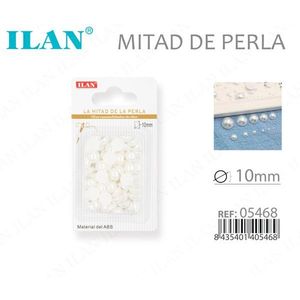 Mezza perla Ilan da 10 mm in materiale ABS per decorazioni di abbigliamento - Product Image 3
