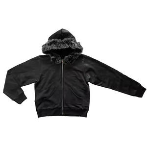 Sweat à capuche thermique respirant pour homme de qualité supérieure, fermeture éclair, hiver, polyester/coton, technique de teinture unie, prix raisonnable - Product Image 1