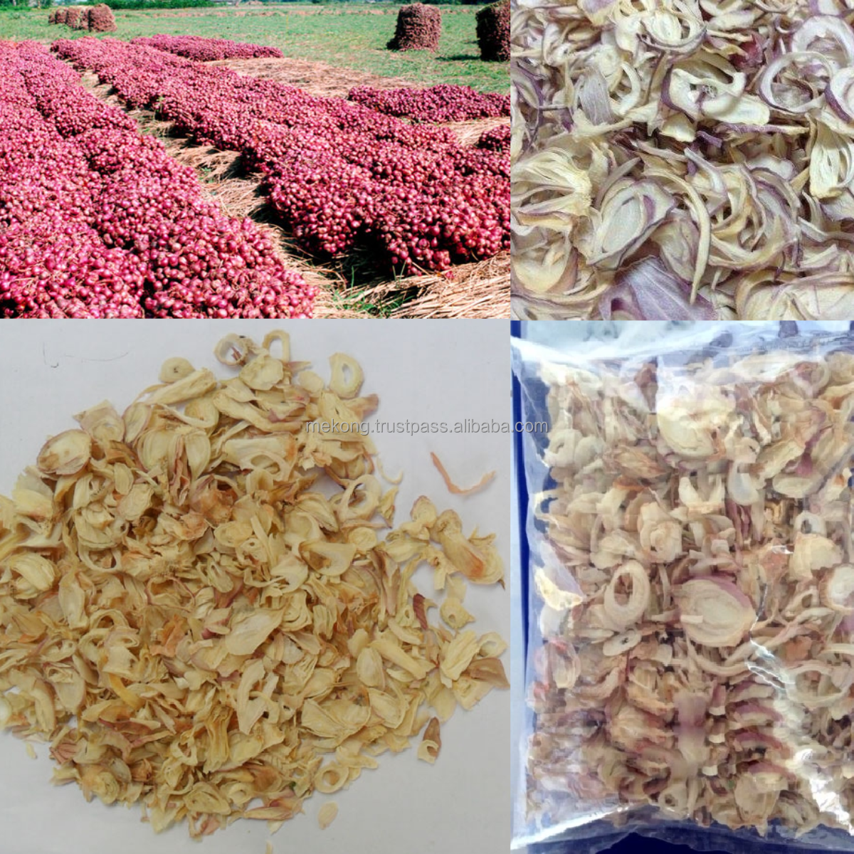 Wholesale Food Grade Red Dehydrated Onion Dried Sliced Onion Fried Shallot From Vietnam