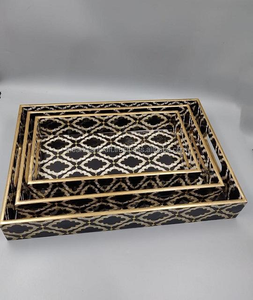 ARTISAN CRAFT Dernier modèle Plateau de service en bois imprimé MDF écologique Plateau de cuisine de forme carrée pour la maison - Product Image 4