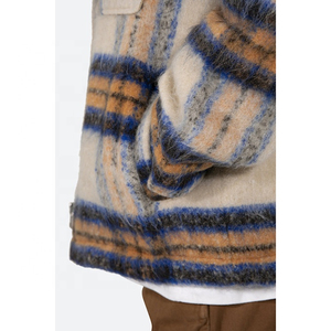 Wholesale Winter <b>Men's</b> Streetwear <b>Flannel</b> Shirt <b>Jacket</b> Hooded Long Sleeve Plaid Polyester Lined Windproof Eco-Friendly - Product Image 5