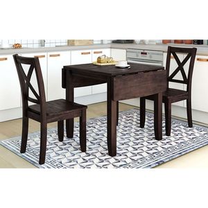 Set da Pranzo TOPMAX Espresso in Legno a 3 Pezzi: 2 Sedie e Tavolo con Funzione a Scomparsa per Spazi Ridotti - Product Image 2