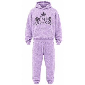 Chándal Unisex de Algodón Lavanda con Capucha y Logotipo MA Estampado en la Espalda, Ropa Casual Estilo Otoño - Product Image 4