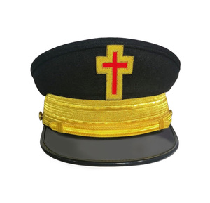 Past Knight Templar Fatigue <b>Cap</b> Detailed Hand Embroidery with Gold Braided Trim - Product Image 1