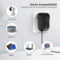 Alimentation universelle AC-DC 30W, adaptateur d'alimentation à découpage réglable 3V-12V avec port USB-A 5V 2A et 10 prises DC