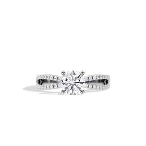Women's Round Brilliant Cut Diamond Engagement Ring Prong Setting Floral Style - Product Image 1