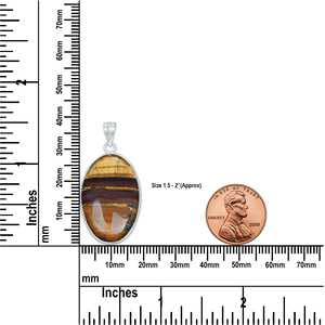 Classiques très vendus, pendentif artisanal simple en laiton plaqué or jaune et argent, avec œil de tigre naturel, pour femme, idéal pour un cadeau quotidien - Product Image 3