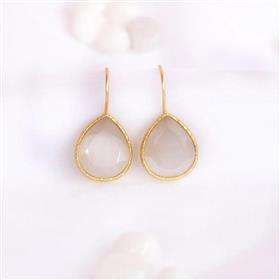 Boucles d'oreilles pendantes en argent sterling 925 avec pierre précieuse rose Monalisa en forme de poire, boucles d'oreilles avec pierre précieuse rose Monalisa au design tendance - Product Image 4