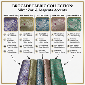 ผ้าไหมโบรเคดโพลีเอสเตอร์ 100% หรูหรา ประดับด้วยลายทองคำแบบซารี  ทออย่างประณีต เป็นมิตรกับสิ่งแวดล้อม น้ำหนักปานกลาง เหมาะสำหรับงานแต่งงาน - Product Image 6