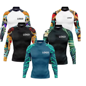 เสื้อแรชการ์ดกันรังสียูวีสำหรับผู้ชาย ออกแบบใหม่ ขายดีที่สุด ราคาโรงงาน ลดราคาพิเศษ เป็นมิตรต่อสิ่งแวดล้อม พร้อมโลโก้ด้านหน้า เหมาะสำหรับเล่นเซิร์ฟ - Product Image 1