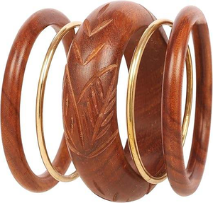 Exquisite Handmade Jewelry <b>Wood</b> Brass <b>Bangles</b> Set Manufacturer From India BY AFZA ENTERPRISES - Product Image 1