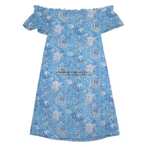 Nouvelle Robe Courte d'Été Décontractée pour Femme 2026, Style Européen et Américain, Imprimée, Couleurs Vives, en Coton Naturel, Épaules Dénudées - Product Image 1