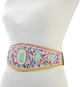 Ceinture brodée à prix abordable, élégante pour femme, idéale pour les saris, les lehengas et les tenues décontractées – Ceinture broderie haut de gamme - Product Image 3