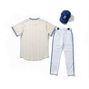 Styliro Baseball Jersey Set Striped Short Sleeve With Cap Unisex Adult Breathable Polyester Sportswear All Seasons - Product Image 3