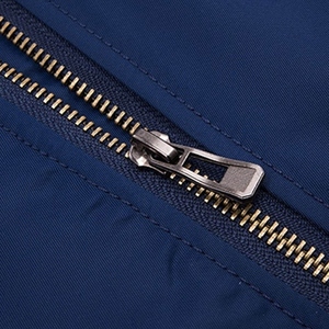 Blouson Bomber Bleu Marine pour Homme, Col Montant, Fermeture Éclair, Coupe-Vent, Décontracté, en Polyester, Coupe Classique, Vêtement d'Automne, Vestes pour Homme - Product Image 6