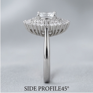 Bague de cocktail ovale classique LY SCR171, sertie pavé, en laiton plaqué rhodium, unisexe, pour mariage et usage quotidien, bijou glamour - Product Image 3