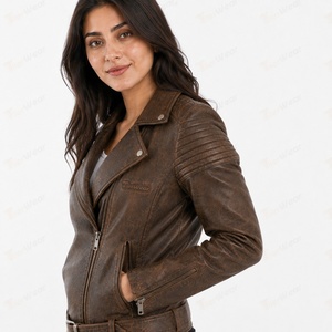 Chaqueta de Motociclista de Cuero PU para Mujer AL BARAKA WEAR, Tejido Personalizable, Diseño Transpirable, Servicio OEM, Venta al Por Mayor Disponible - Product Image 5