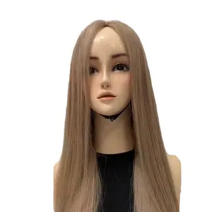 Wholesale milk tea color glueless wig straight Vietnamese raw hair with best price all length available with high quality