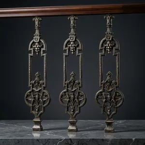 Premium Iron Brass Modern Handrail System Decorative <b>Metal</b> Stair Railing Spindles Villa Water Resistant Home Staircase - Product Image 2