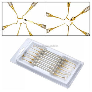Equipo Profesional de Limpieza y Relleno Dental, Herramientas de Restauración de Composite Dental, 6 Piezas de Acero Inoxidable Antiadherentes Doradas - Product Image 6