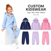 Veste à capuche unie avec fermeture éclair pour enfants filles, détail à volants en gingham, doublure intérieure à carreaux, manteau extérieur doux pour les activités quotidiennes en plein air