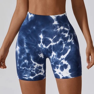 Shorts de yoga taille haute personnalisés pour femmes, respirants, en maille, avec poches, effet délavé, pour le yoga, le cyclisme et les loisirs - Product Image 6