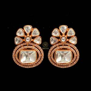 Tia Moissanite Designer Fashion Stud Earrings - Product Image 1